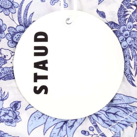 NWT Sandro Boyana 100% Cotton Shorts with Ruffle Trim in Blue Toile Size Small - Picture 4 of 6